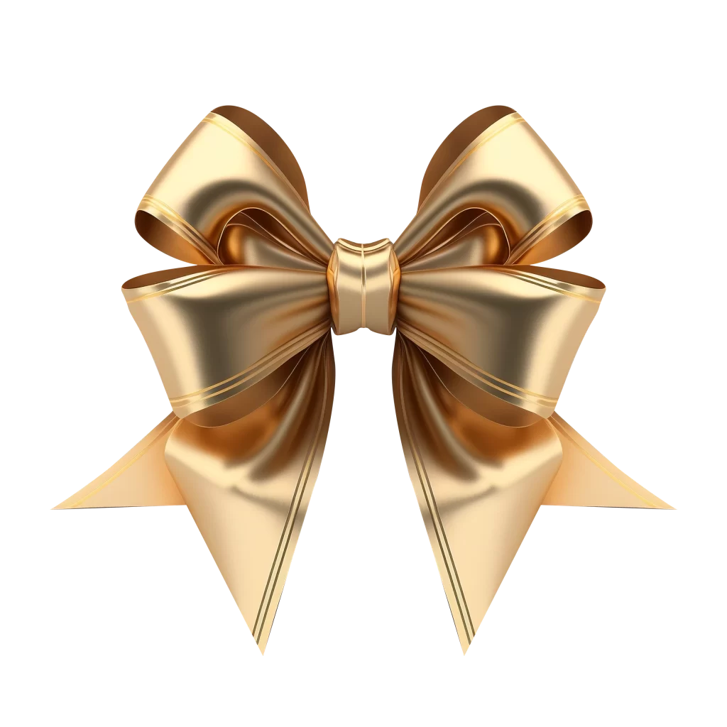 Gold Ribbon Bow 3D