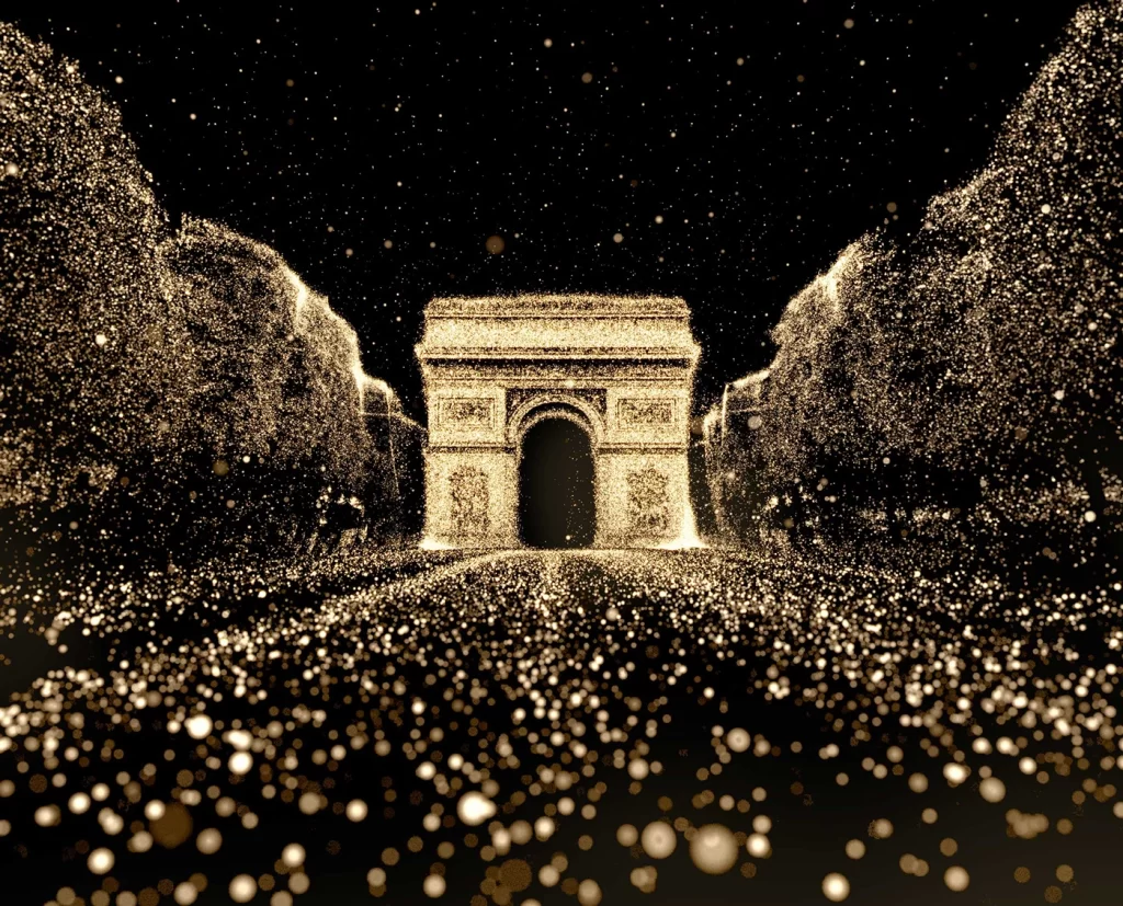 Gold Bokeh 3D Background