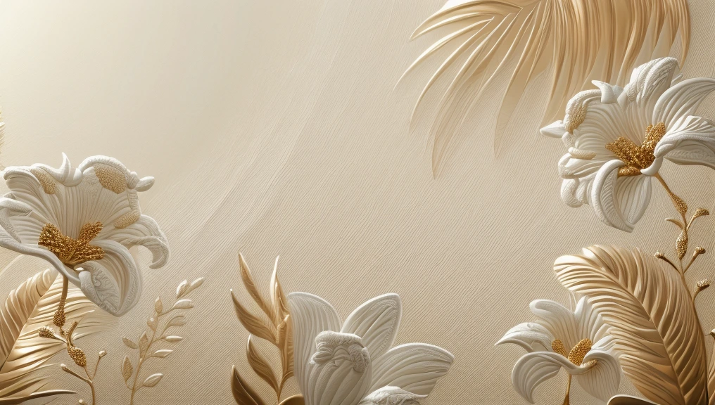 White Flower Gradient 3D Background
