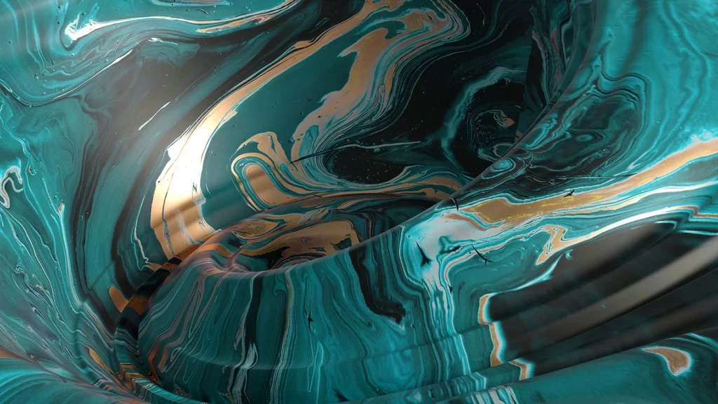 Cyan Liquid Blur 3D Background
