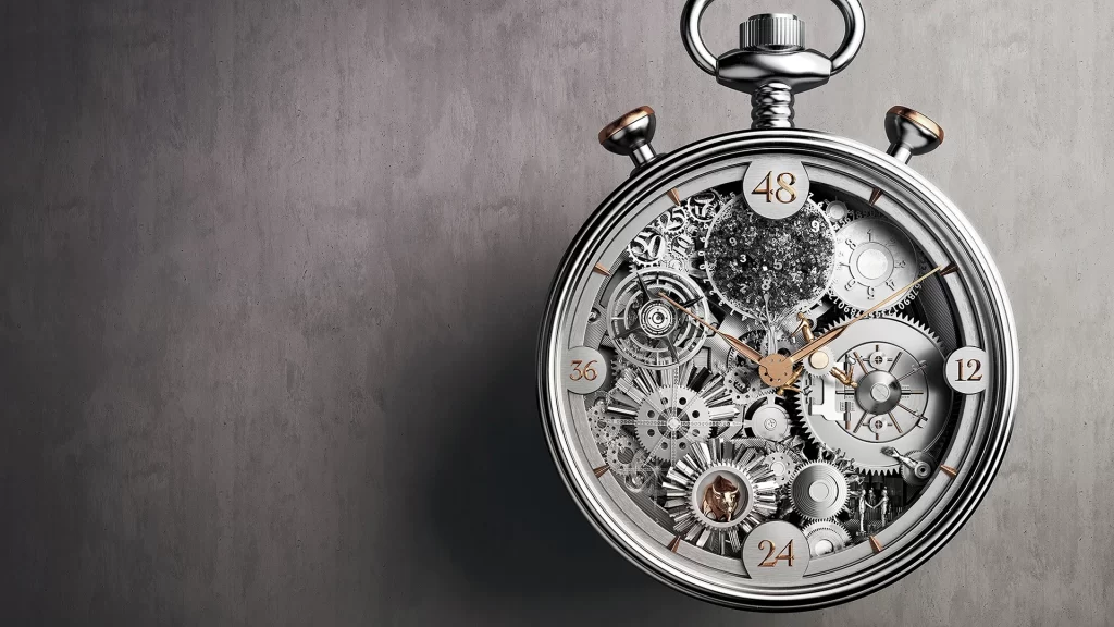 Pocket Watch Gears Close Up