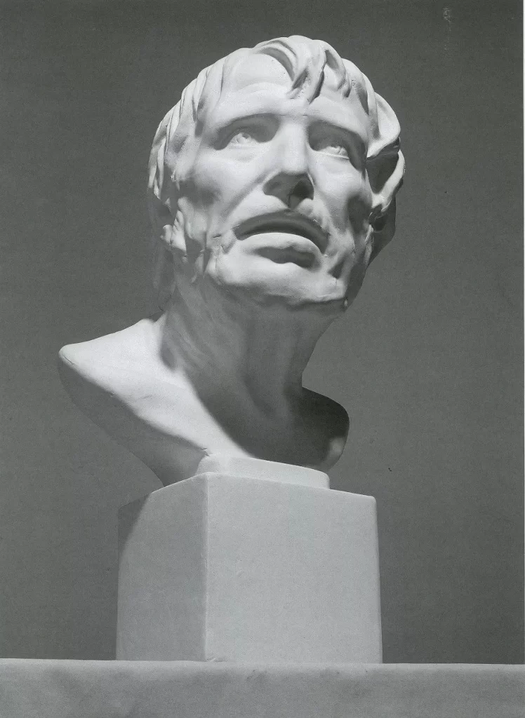 Marble Human Head Bust Contemplative