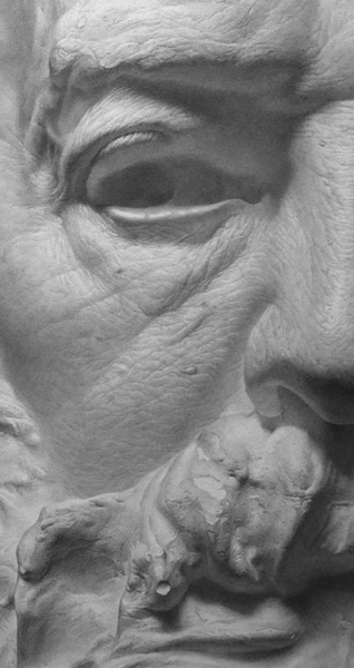 Marble Human Face Sculpture Detail