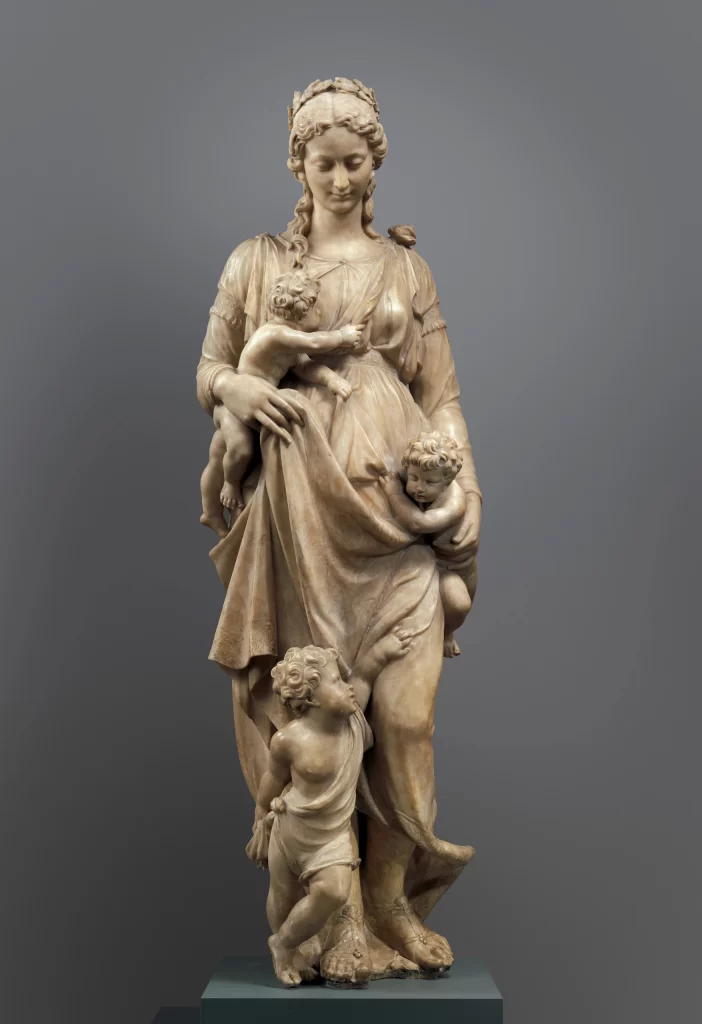 Marble Woman Children Statue