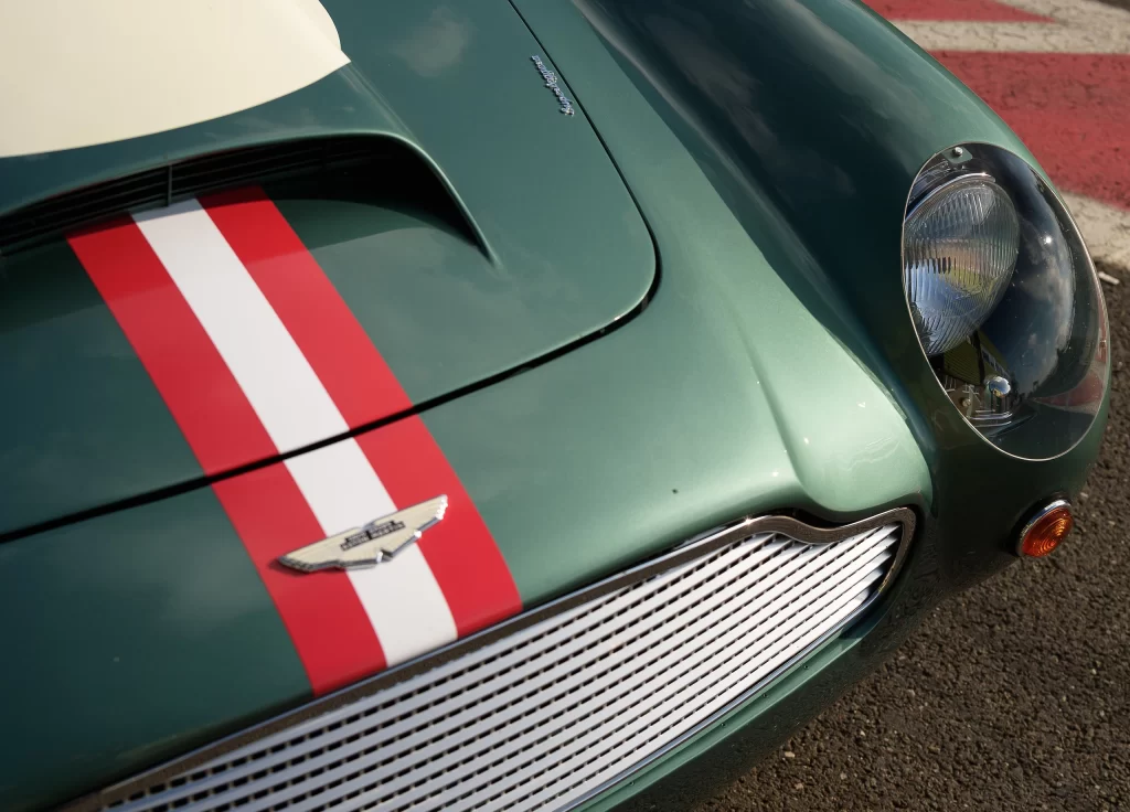 Green Aston Martin Sports Car Front View