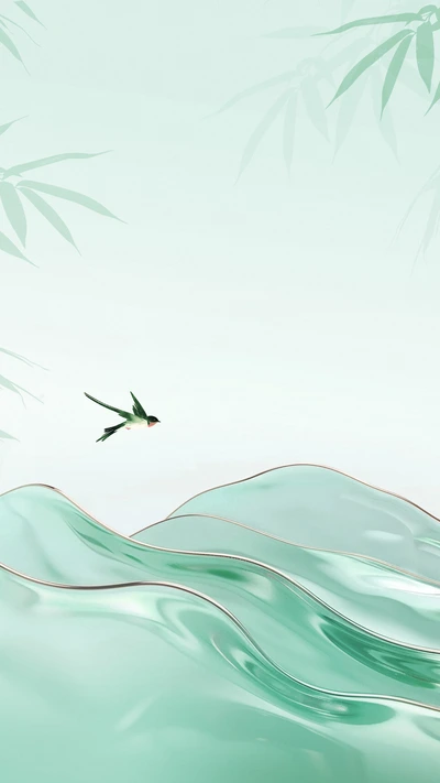 Green Nature Neon Gradient Background