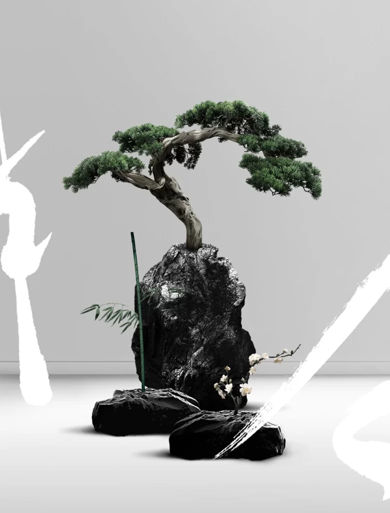 Green Bonsai Tree Sculpture