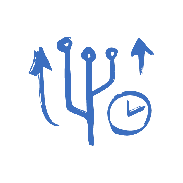 Hand Drawn Arrow Clock Line Art Illustration