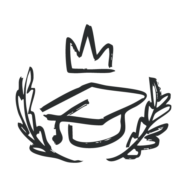 Hand Drawn Graduation Crown Line Art Illustration