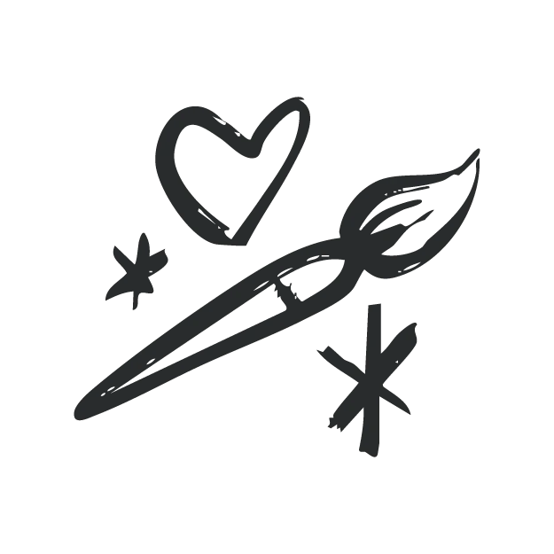 Hand Drawn Heart Paintbrush Line Art Illustration