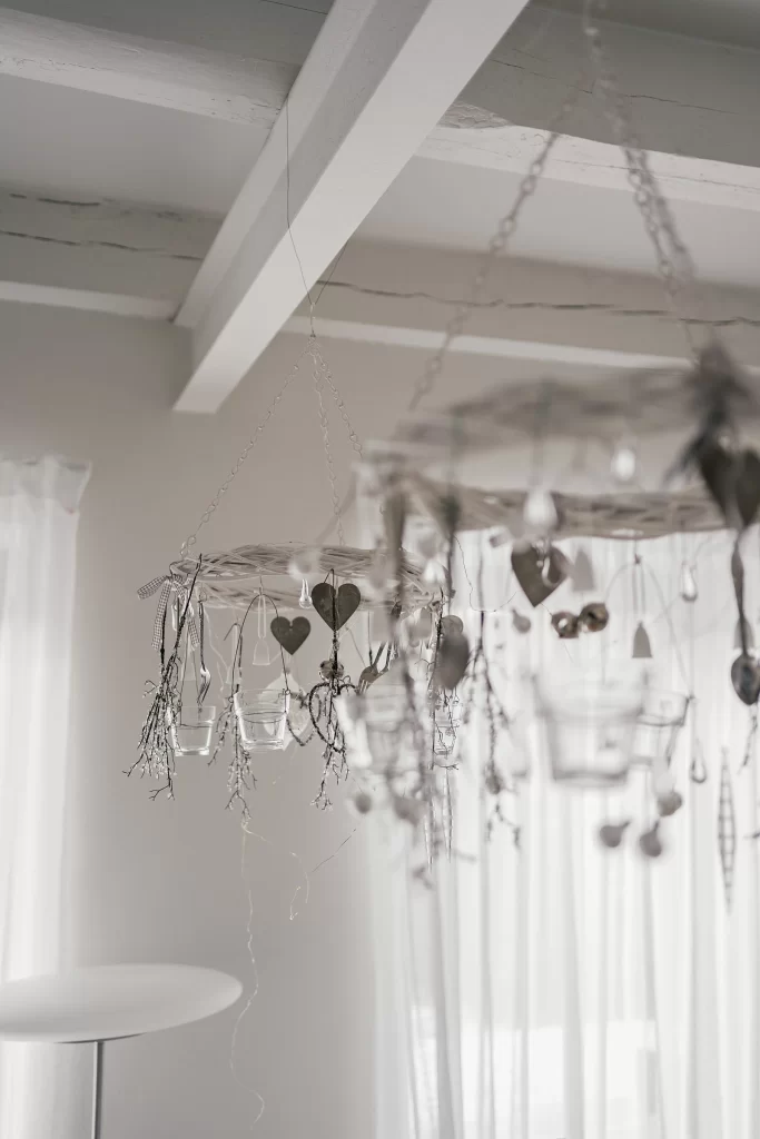 Hanging Pendant Light Silver White Interior