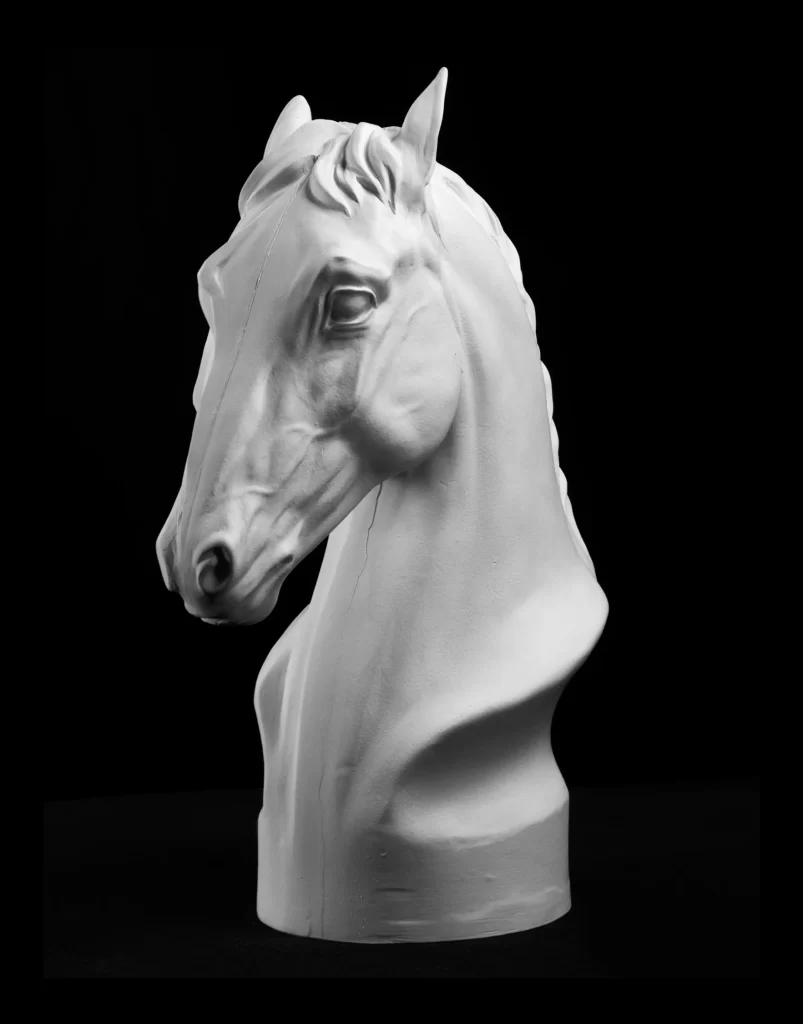 Horse Head Plaster Bust Statue