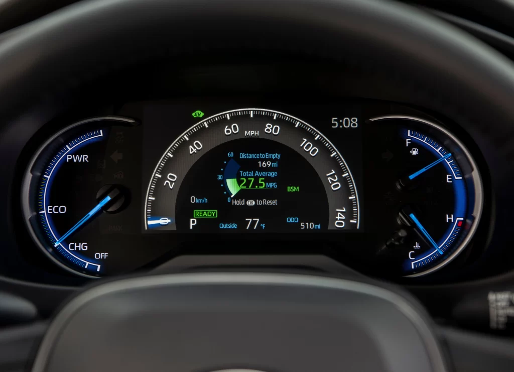 Hybrid Car Dashboard Gauge Cluster Photography