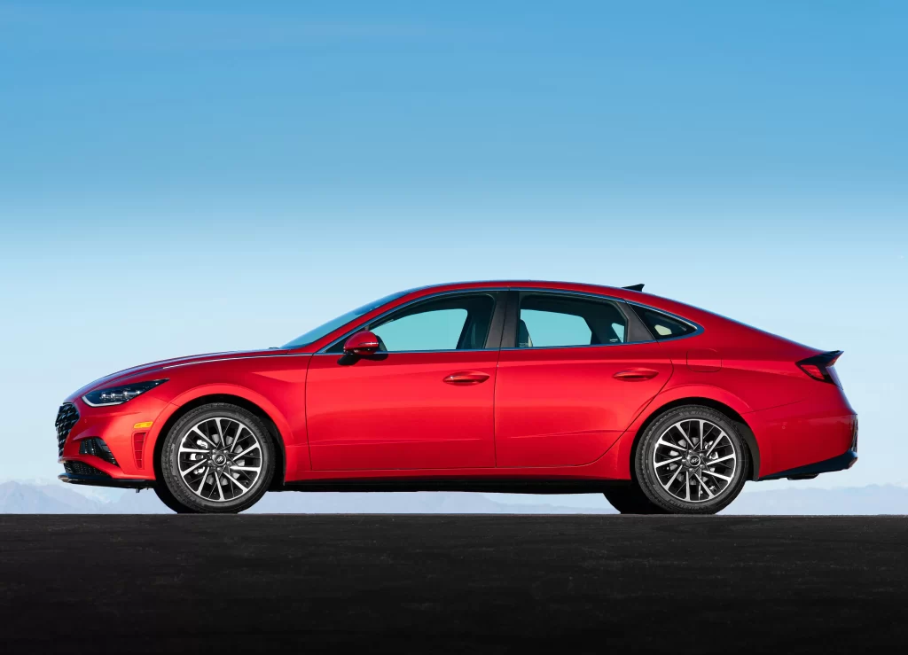 Hyundai Sonata Side View Red Car Photography