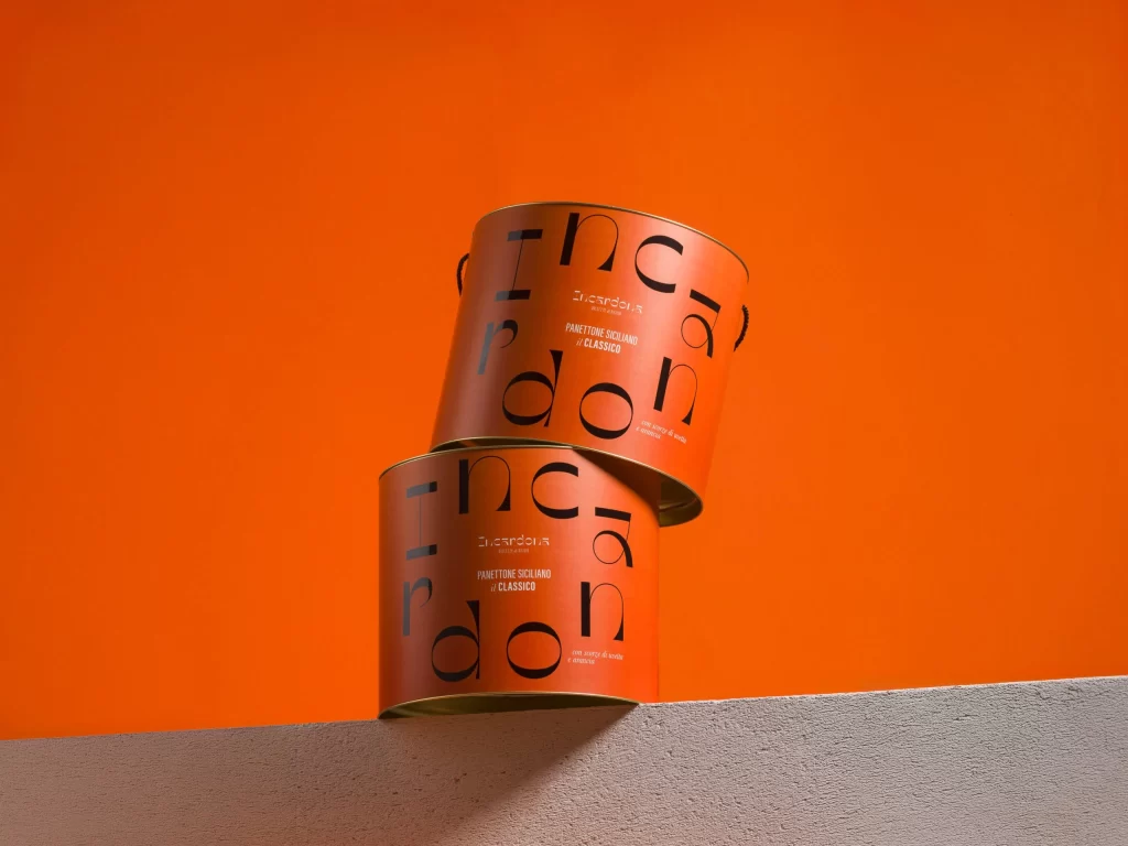 Incardona Orange Panettone Box Stack Display