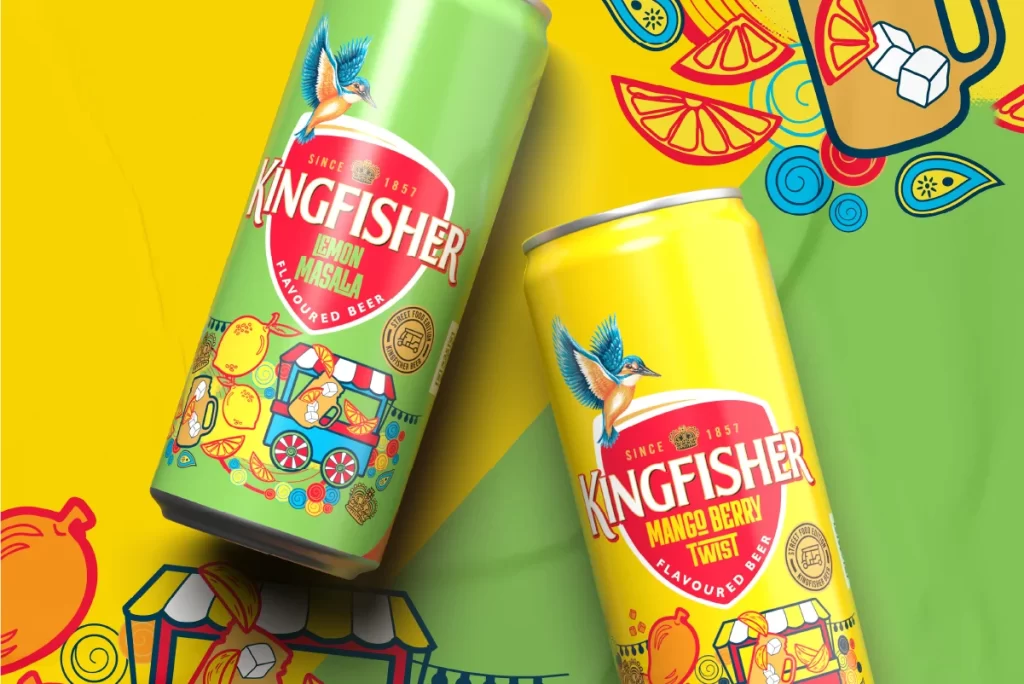 Kingfisher Flavoured Beer Cans Packaging