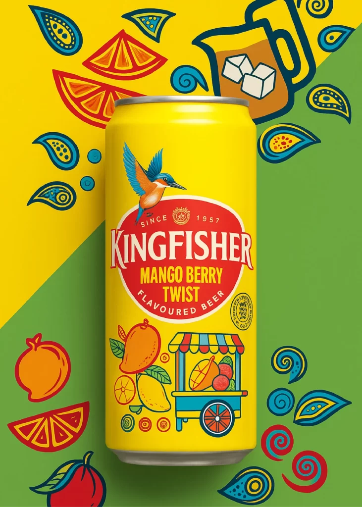 Kingfisher Mango Berry Twist Beer Can Packaging