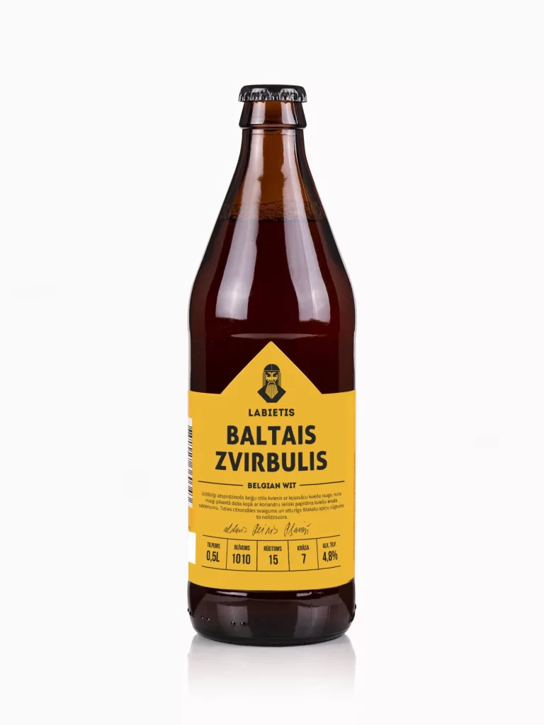 Labietis Baltais Zvirbulis Belgian Wit Beer Bottle Packaging
