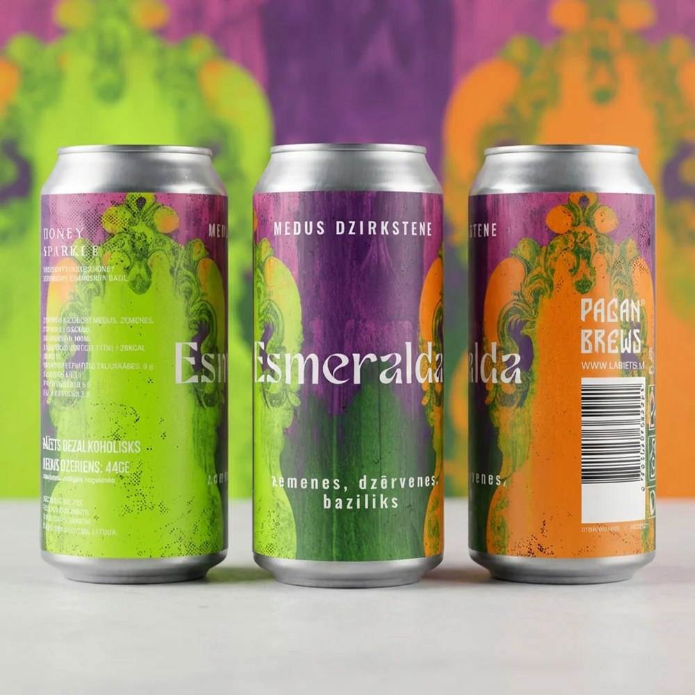 Labietis Esmeralda Sparkling Mead Cans Lineup Packaging