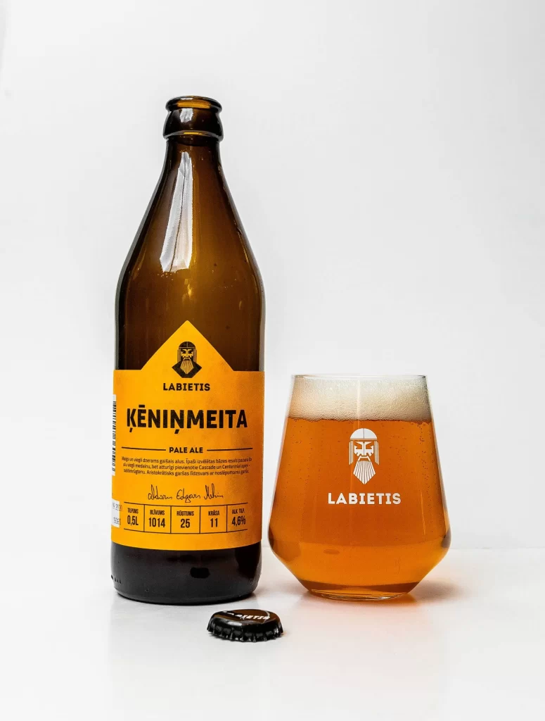 Labietis Keninmeita Beer Bottle and Glass Packaging