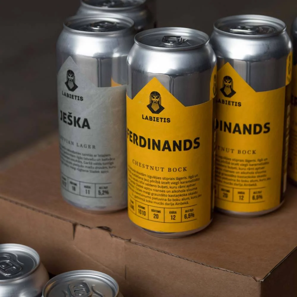 Labietis Lager Beer Can Selection Packaging