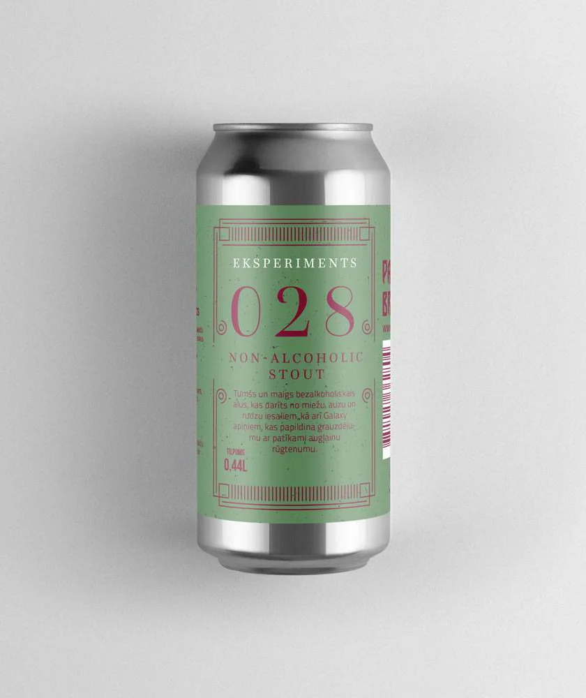 Labietis Eksperiments Non Alcoholic Stout Beer Can Packaging