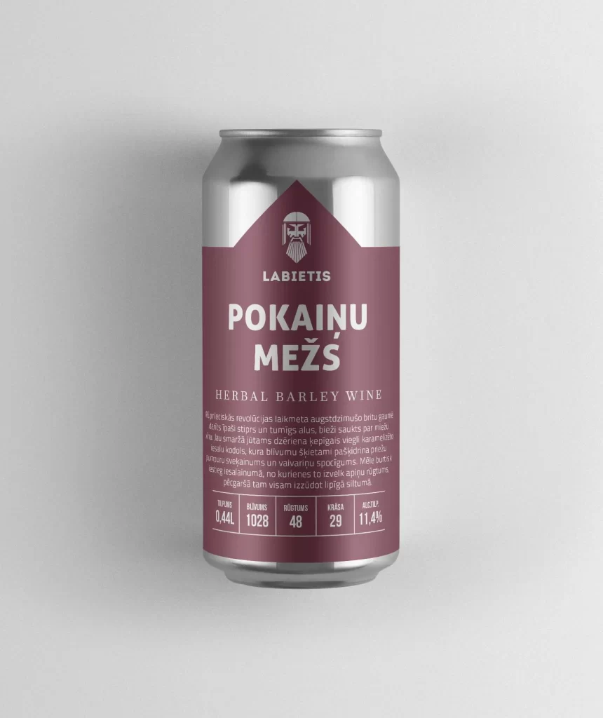 Labietis Pokainu Mezs Beer Can Packaging