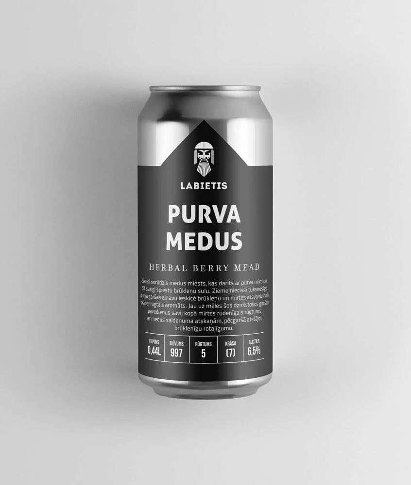 Labietis Purva Medus Herbal Berry Mead Can Packaging