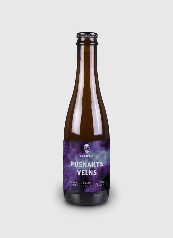 Labietis Pusnakts Velns Beer Bottle Packaging