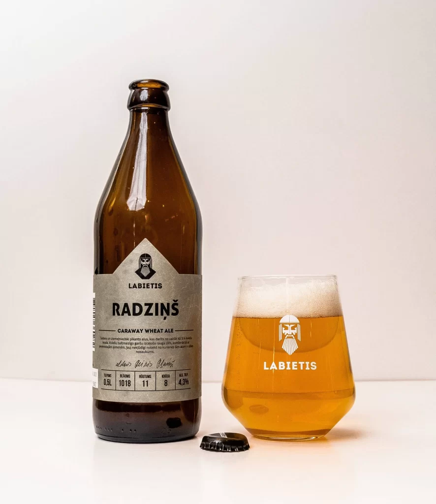 Labietis Radzins Beer Bottle and Glass Packaging