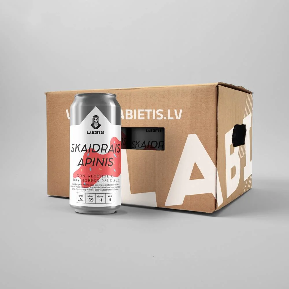 Labietis Skaidrais Apinis Non Alcoholic Beer Carton Packaging