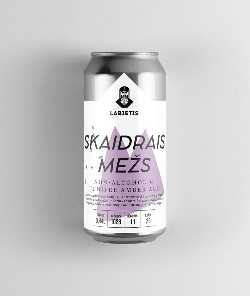 Labietis Skaidrais Mezs Non Alcoholic Beer Can Packaging