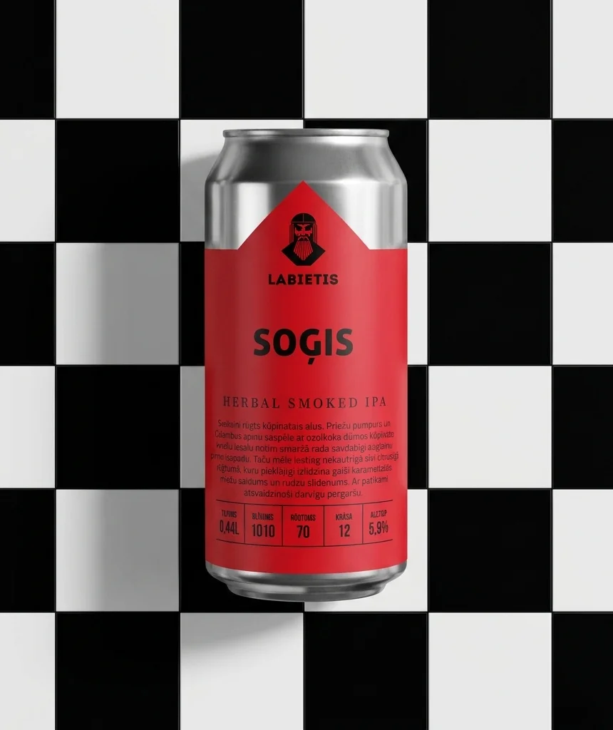 Labietis Sogis Smoked IPA Beer Can Packaging