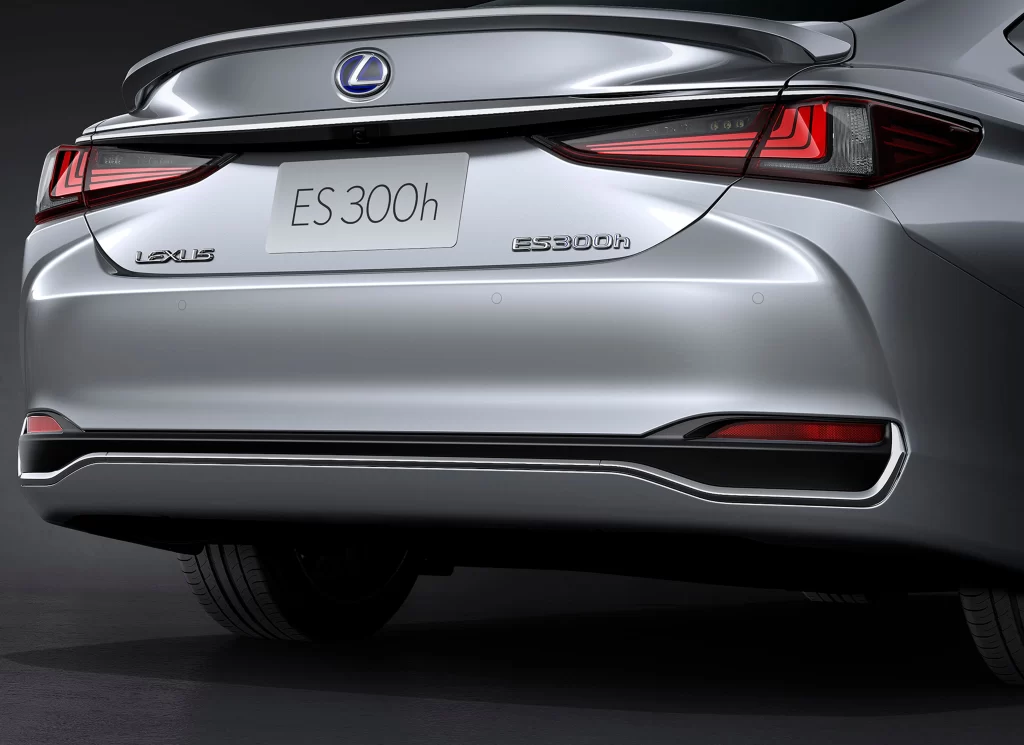 Lexus ES 300h Rear View Silver Car Photography