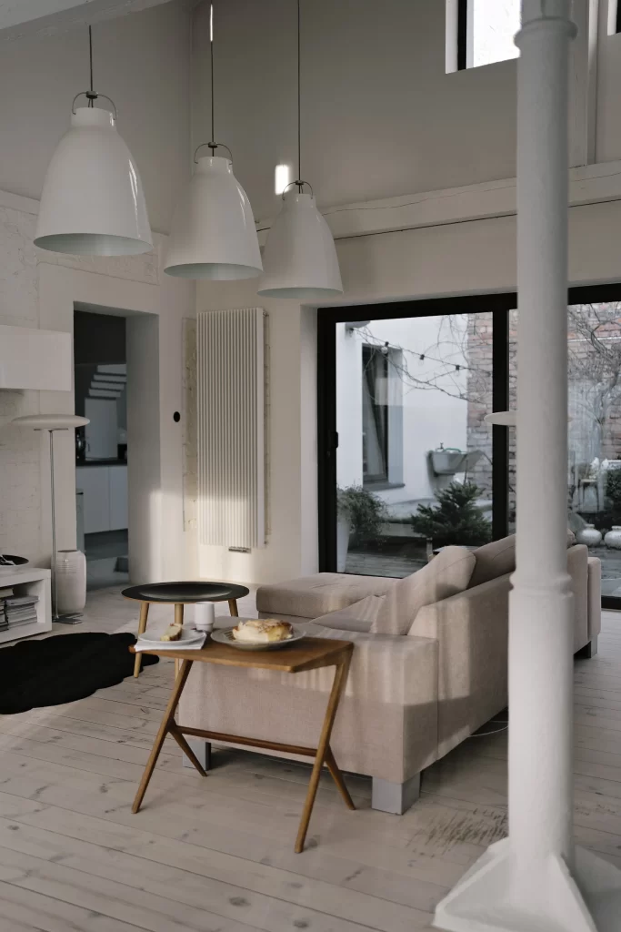 Living Room Beige White Bright Interior