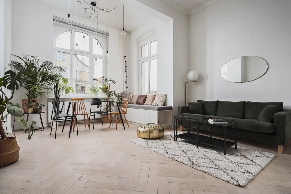 Living Room Black White Sofa Minimalist Interior