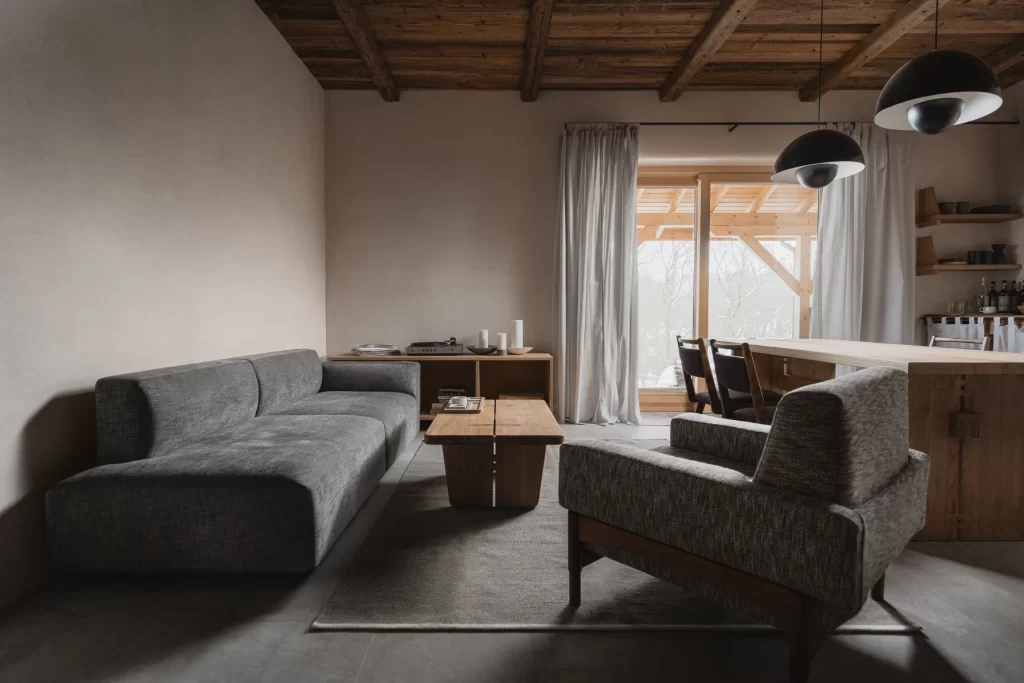 Living Room Cozy Gray Brown Interior