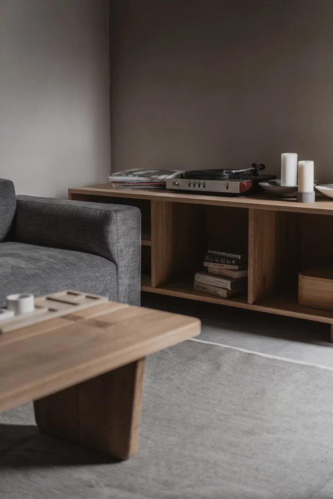 Living Room Sectional Sofa Gray Interior