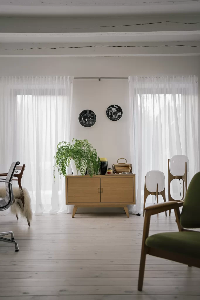 Living Room White Green Sofa Interior