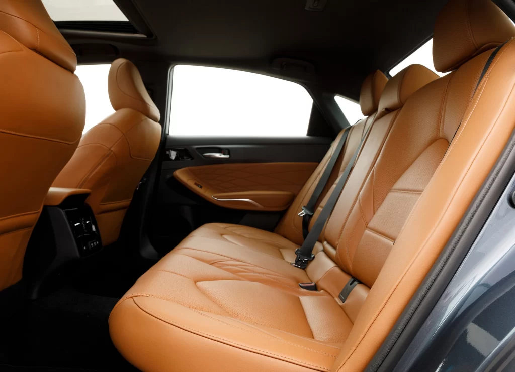Luxury Car Interior Wood Trim Detail View