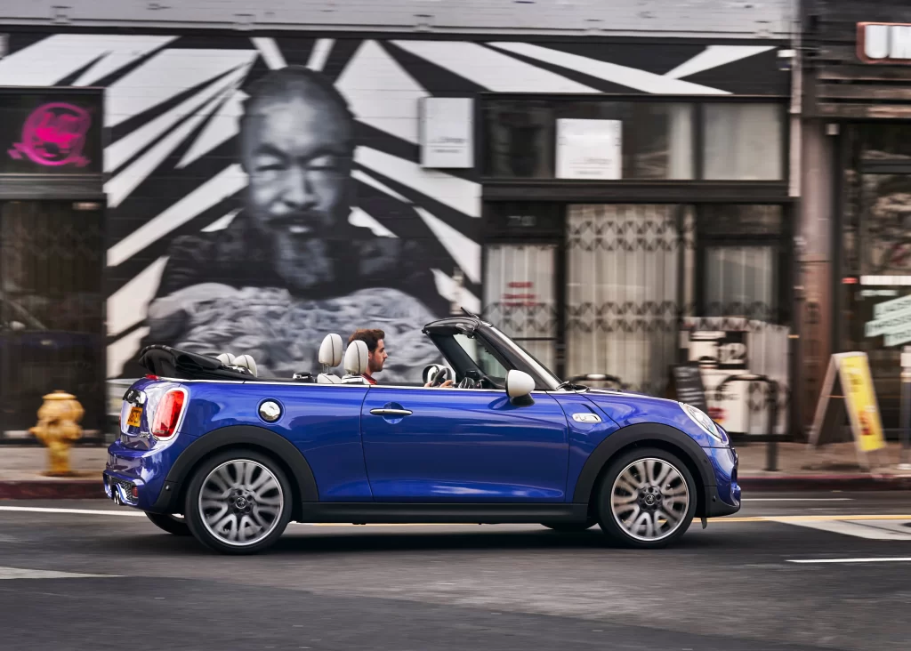 MINI Side View Blue Car Photography