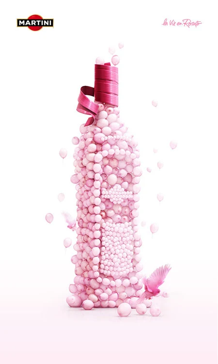 Martini Pink Spheres Bottle