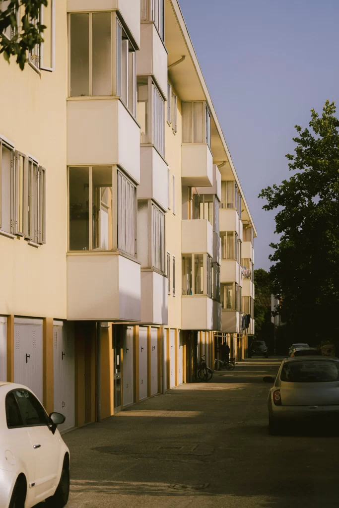 Modern Apartment Building White Yellow Facade Architecture