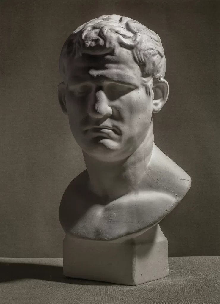 Wavy Hair Classical Bust Front View