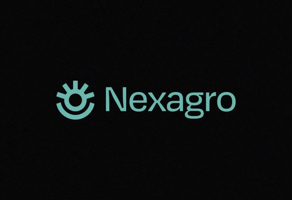 Nexagro Teal Logo Black Background