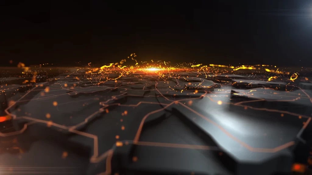 Black Geometric Glow 3D Background