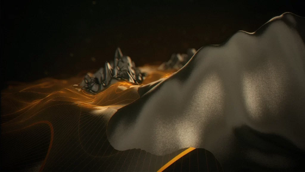 Orange Mountain 3D Background