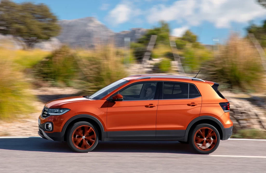 Orange SUV Road Side View Autumn