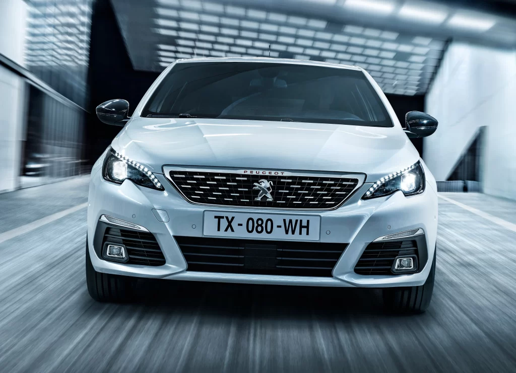 Peugeot Front View White Car Photography