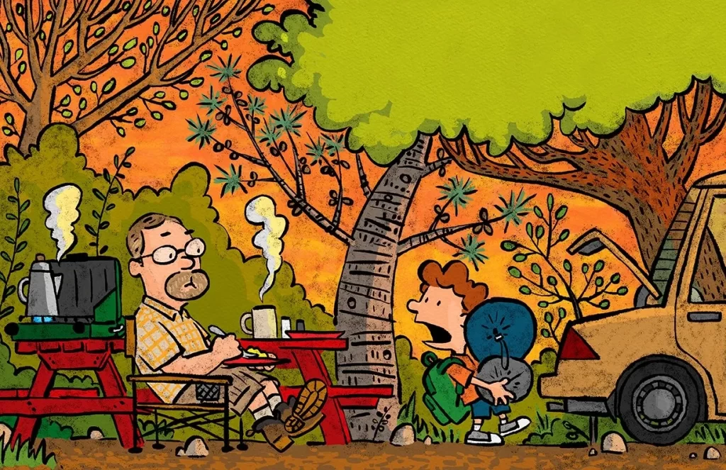 Picnic Table Eclipse Book Scene Spread